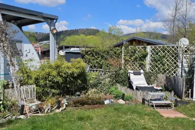 Charmantes Gartenhaus mit großer Terrasse am Campingplatz Kohlhofmühl in Neusiedl – Thumbnail 2