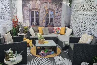 Charmantes Gartenhaus mit großer Terrasse am Campingplatz Kohlhofmühl in Neusiedl – Thumbnail 10