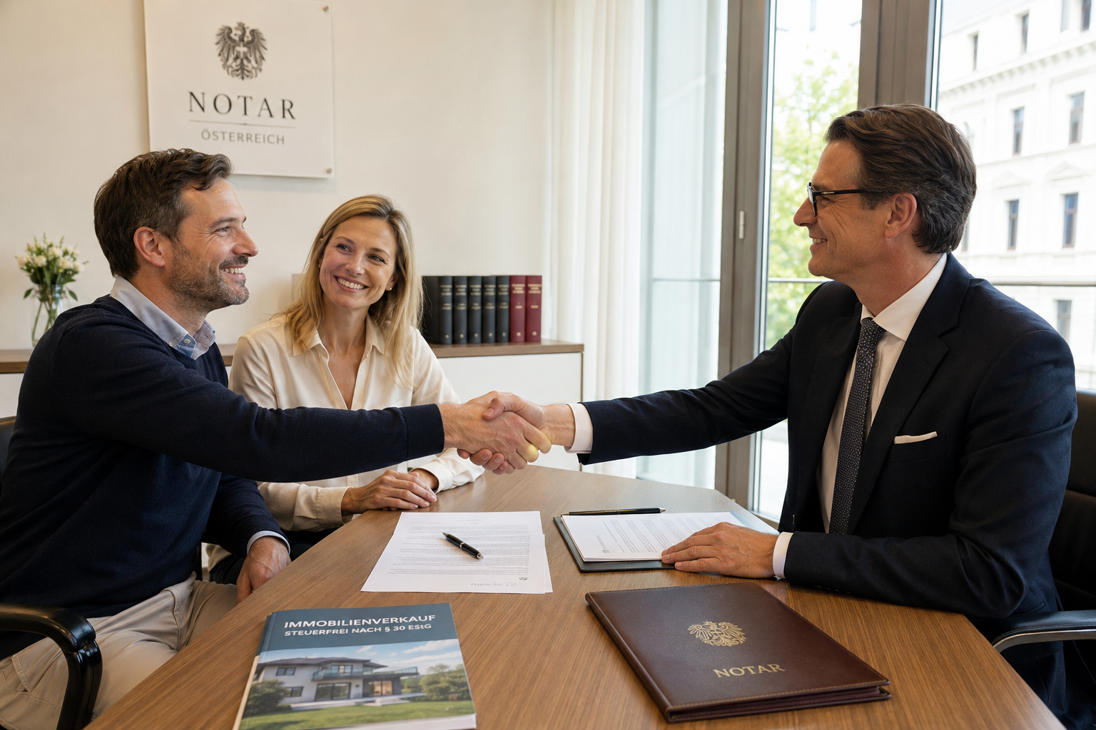 Hauptwohnsitzbefreiung Österreich — Familie übergibt Schlüssel eines selbstgenutzten Hauses beim steuerfreien Verkauf