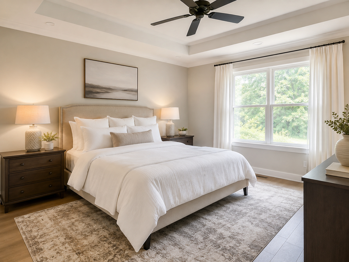 Home Staging Österreich — Schlafzimmer nach professioneller Vorbereitung für den Verkauf